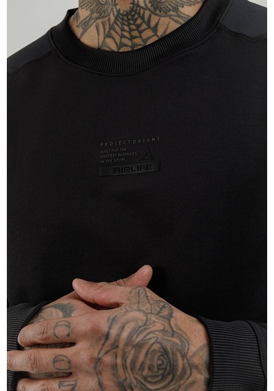 Airlife Stronger High Rsi 5 7 Sıfır Yaka Erkek Sweatshirt Siyah