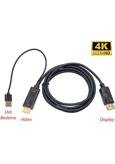 Hdmı To Displayport Çevirici Kablo Hdmı Out Çıkış Display İn Giriş
