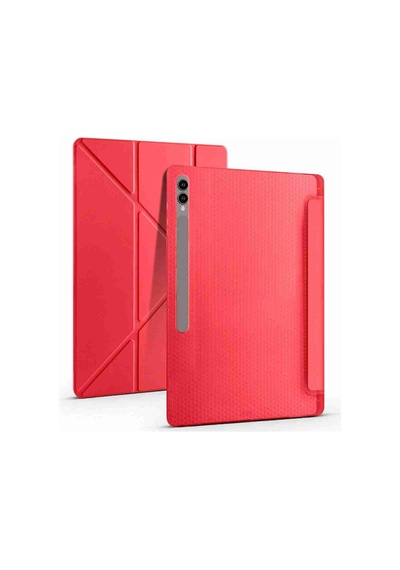 Galaxy Uyumlu Tab S10 Ultra Uyumlu 14.6 İnç Kalem Bölmeli Standlı Tri Folding Tablet Kılıfı Kapaklı Kılıf