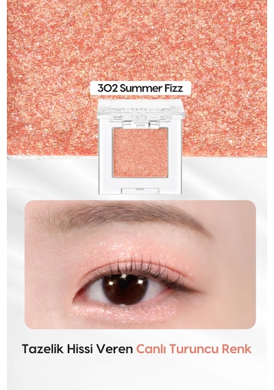 Kalıcı, Topaklanma Yapmayan, Simli Tekli Far Modern Shadow Glitter 302 Summer Fizz 302
