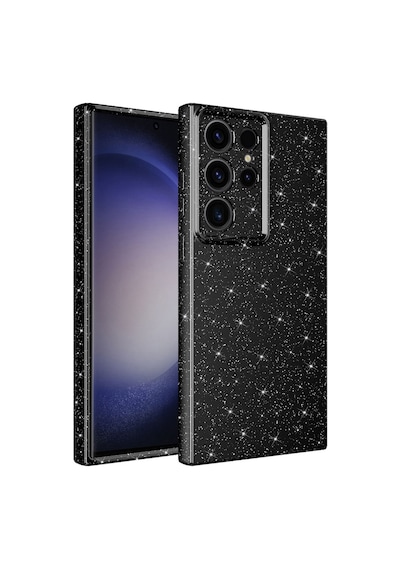Samsung Galaxy Uyumlu S23 Ultra Kılıf Kamera Korumalı Simli Lüks Koton Kapak Kılıf