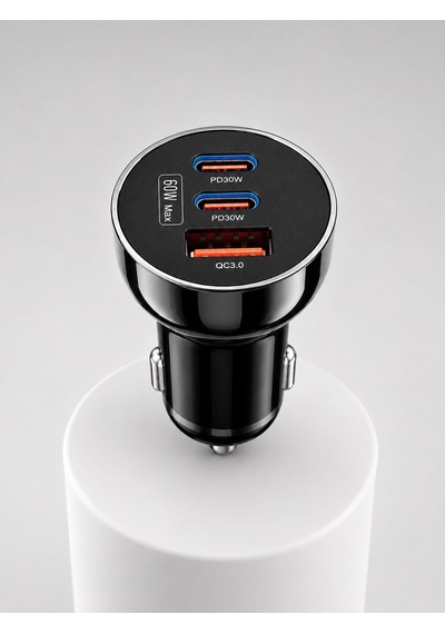 60w Araç İçi Hızlı Şarj Adaptörü Çift Usb-c Pd Ve Usb-a Qc3.0 - Lisinya