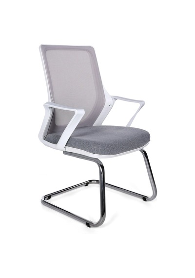 Ofisbazaar Alf Beyaz Fileli Misafir Koltuğu Ergonomik Toplantı Ve Bekleme Koltuğu Gri Gri