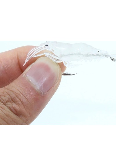 10 Adet - 4 Cm Jig Kancalı Silikon Yumuşak Sahte Karides