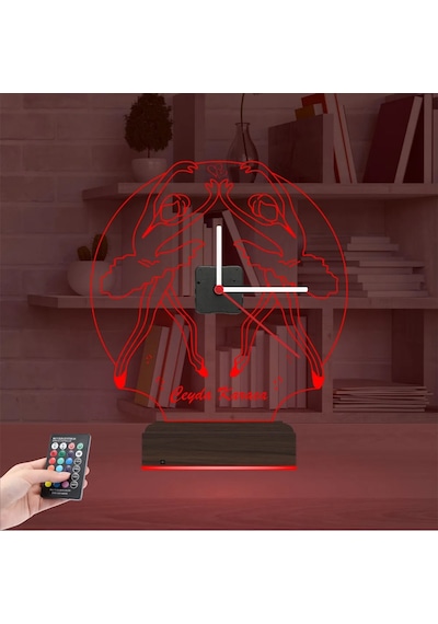 Luvivia Balerin Bale Kişiye Özel Saatli 3d Lamba - Masa Gece Lambası Şeffaf