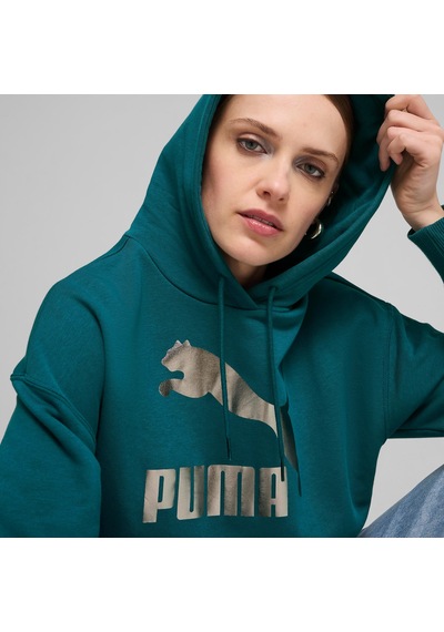 Puma Classics Shiny Logo Kadın Yeşil Sweatshirt625595