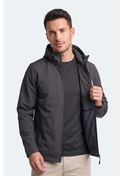 Slazenger Centra Erkek İçi Polarlı Rüzgar Ve Su Geçirmez Softshell Antrasit Mont & Kaban