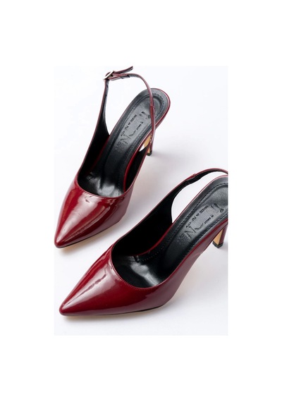 Terzi Bey St-1153 Bordo Rugan Günlük Arkası Açık 9 Cm Topuklu Kadın Ayakkabı Bordo