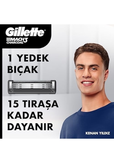 Mach3 Charcoal Tıraş Makinesi + 2 Adet Yedek Tıraş Bıçağı