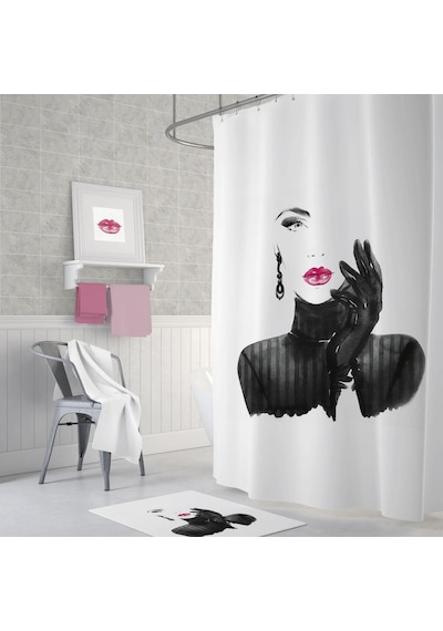 Zethome Tropik Pretty Banyo Duş Perdesi Tek Kanat 1X180X200 Çok Renkli