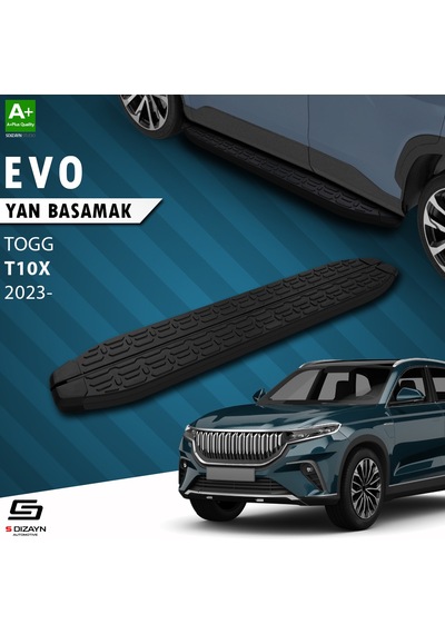 S-dizayn Togg T10x Evo Siyah Yan Basamak 203 Cm 2023 Üzeri