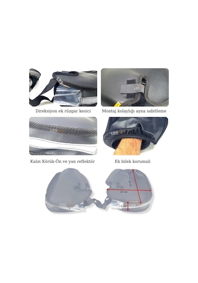 Richa Lns Motosiklet Scooter El Rüzgarlığı Büzgülü Model Kalın