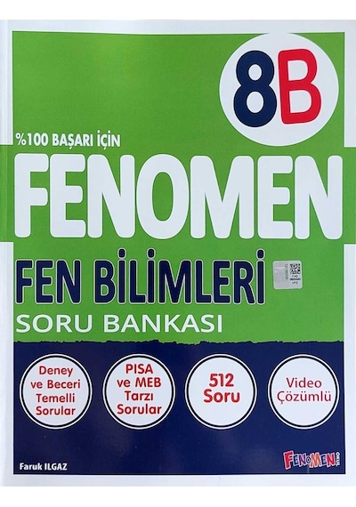 8. Sınıf Fenomen Fen Bilimleri B Soru Bankası Gama Okul Yayınları / Fenomen Kitap / 9786258450224