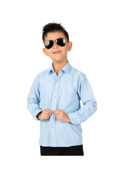 Mnk Baby & Kids Düz Renk Erkek Çocuk Gömlek Mnk0575 Mavi