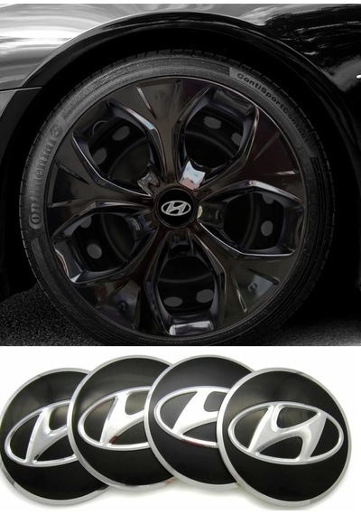 Hyundai Jant Göbeği Arması Alüminyum Jant Göbek Sticker 4'lü Set