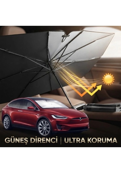 Cazibiz Dikiz Aynası Bölmeli Şemsiye Biçimli Araba Güneşliği-440636