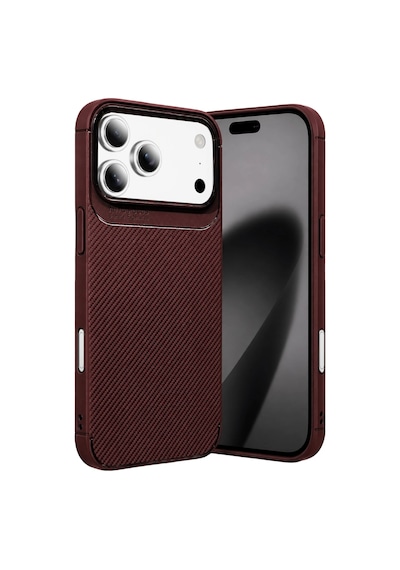 Apple iPhone Uyumlu 18 Pro Max Auto Focus Karbon Kapak - Bordo Çok Renkli