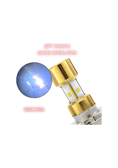 H4 Led Far Ampul Led Işık 12-24v 6000k Ultra Beyaz Metal Kasa Motosiklet Araba Uyum 1 Ad 12w/1500lm