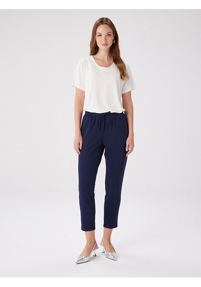 Faik Sönmez Comfort Fit Krep Örme Pantolon W27pnt002 Bw27pnt00220 Lacivert