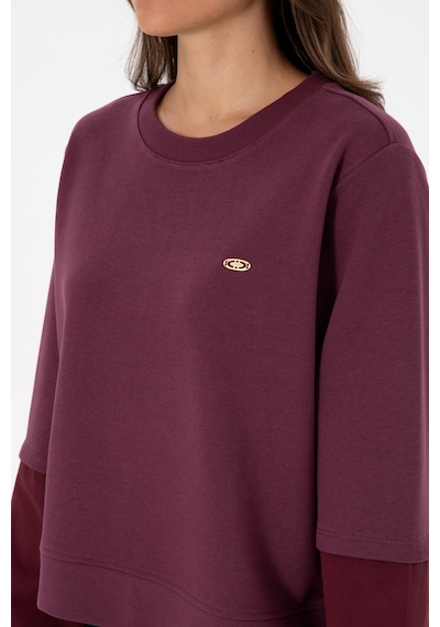 U.S. Polo Assn. Kadın Bordo Gömlek Detaylı Bisiklet Yaka Sweatshirt 50315303-VR177