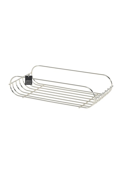 Silver Oval Köşeli Sabunluk /düzenleyici / Şampuanlık / Metal /paslanmaz/askı / Banyo Aksesuarı Gümüş