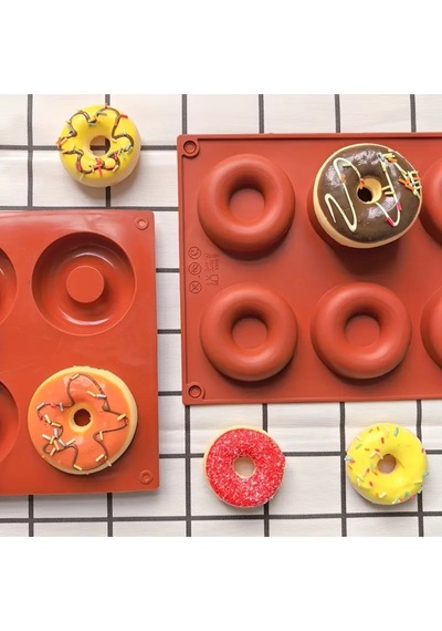 Donut Kalıbı, Kek Kalıbı, Çikolata Kalıbı Ve Yapışmaz Fırında Pişirme Tepsisi Silikon Kalıp Çok Renkli