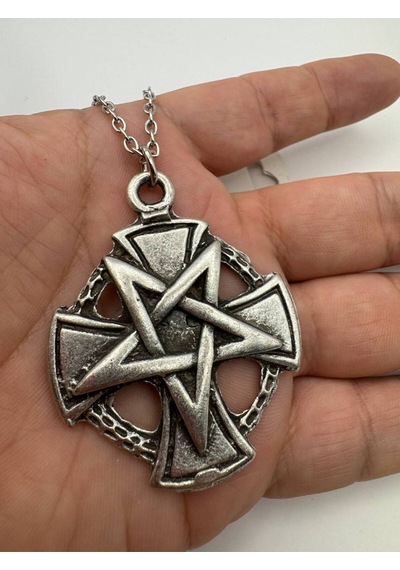 Pentagram Figürlü Unisex Kolye Mistik, Güçlü Ve Özgün Tasarım Çok renkli