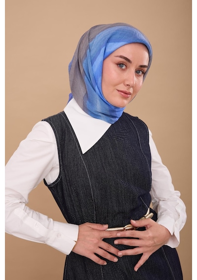 Silk Home Olinda İpek Eşarp 47005-03 Gümüş, Mavi, Gri, Mor, Bebe Mavi