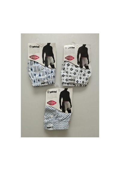 Kit İç Giyim Yıldız 3'lü Pamuklu Erkek Boxer Çok Renkli