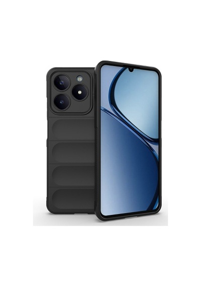 Lexroo Realme C61 Esnek Tpu Oyuklu Arka Yüzey Tasarımlı Etnik Silikon İnce Kılıf - Siyah