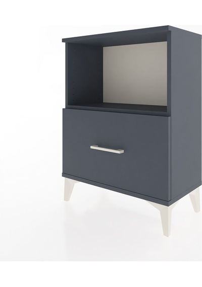 Arges Komodin Tek Çekmeceli 60x30x80 Antrasit-antrasit Antrasit