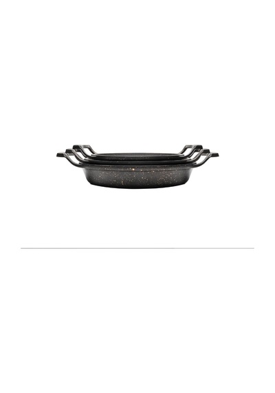 3 Lü Granit Döküm Sahan Tava Seti 22 Cm-20 Cm-18 Cm