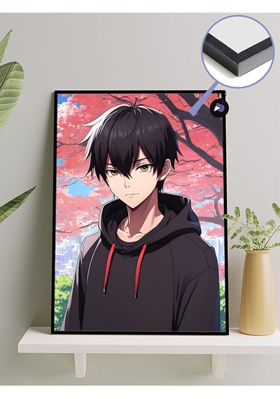Pster667 Anime Erkeği Manga Anime Çerçeveli Tablo - Çerçeveli Poster 50 X 70