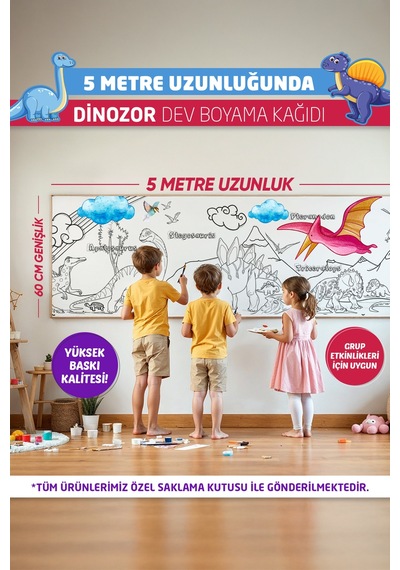 Dinozor Boyama Kağıdı