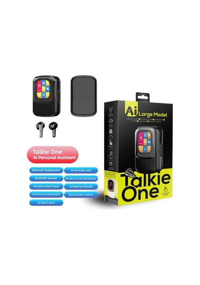 Talkie One Aı Large Model Akıllı Kulaklık Ve Dokunmatik Ekranlı Şarj Kutusu Çeviri, Hoparlör, Sesli Asistan, Bluetooth 6.0 Siyah - 906427848