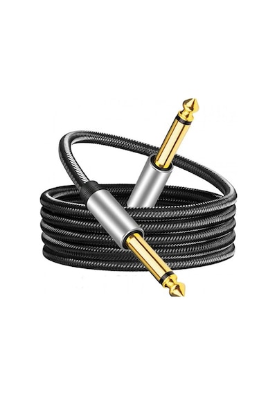 Gitar Anfi Ara Bağlantı Kablosu 6,35mm Mono Ts Jaklı Kablo 3m