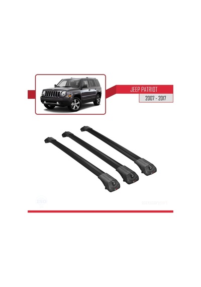 Jeep Patriot 2007-2017 Arası İle Uyumlu Ace-1 Ara Atkı Tavan Barı Siyah 3 Adet Bar