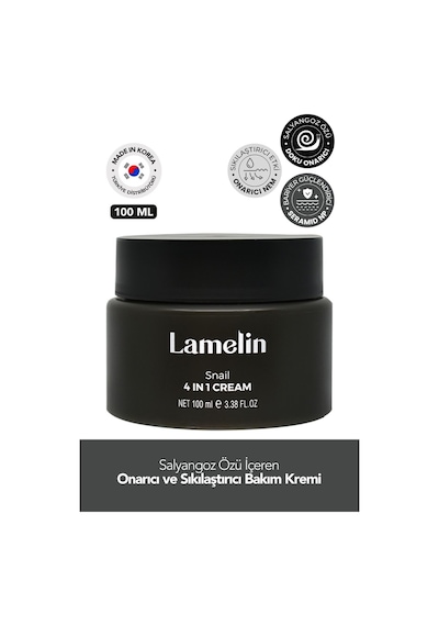 Lamelin Salyangoz Mukus Filtratı İçeren Onarıcı Büyük Boy Krem Lamelin Snail 4 in 1 Cream 100 ML