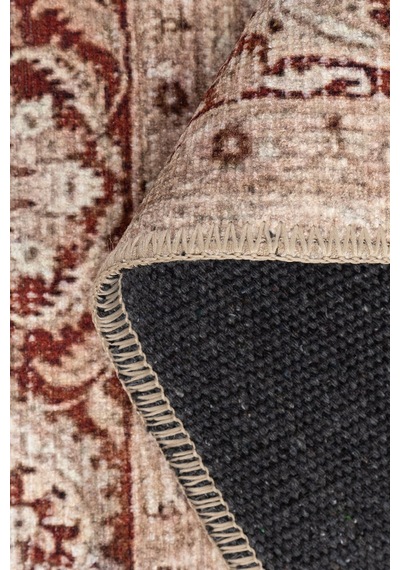 Artloop Folk Krem Vintage Çiçek Motifli Klasik Desenli Dokuma Tabanlı Şönil Halı Al 583 Krem Çiçek Motifli