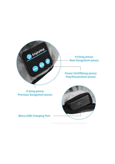Jms Siyah Bluetooth Kulaklıklı Uyku Bandı Siyah