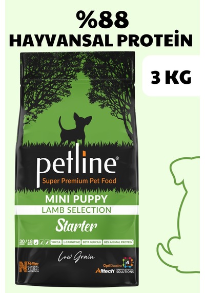 Petline Mini Puppy Kuzu Etli Küçük Irk Yavru Köpek Başlangıç Maması 3 KG