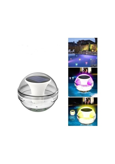 Güneş Enerjili Havuz Ledi Beyaz+rgb+amber Dekoratif Aydınlatma Küre Su Üstü Led Diğer