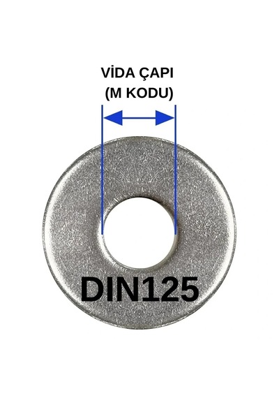 M14 Pul Dın125 Düz Beyaz 10 Adet Diğer