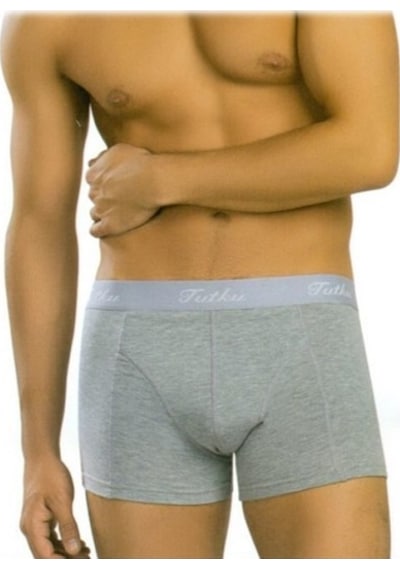 Tutku 0114 Erkek Elestan Boxer Gri