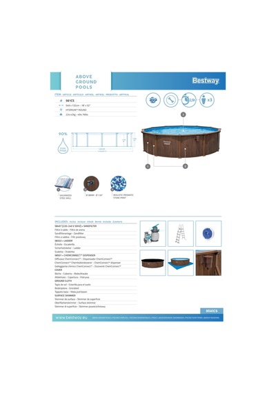 Bestway 561cs Hydrium Çelik Duvarlı Yerüstü Havuz Seti 5,49 M X 1,32 M