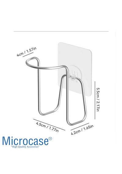 Microcase Yapışkanlı Duvara Yüzeye Monte Kağıt Bardak Askılığı - Al5307 2 Adet Gri