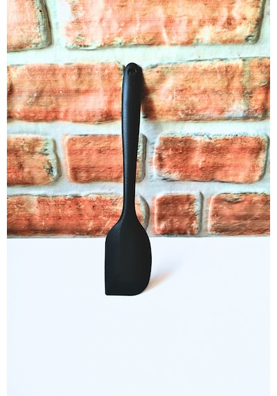 Silikon Çift Taraflı Sert Spatula -yan Spatula-siyah Renk- 27 Cm Siyah