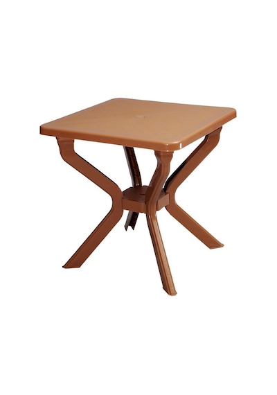 Omnipazar Mt-gf235 Prima Isola Plastik Kare Bahçe Balkon Masa 70x70 Cm Kahverengi