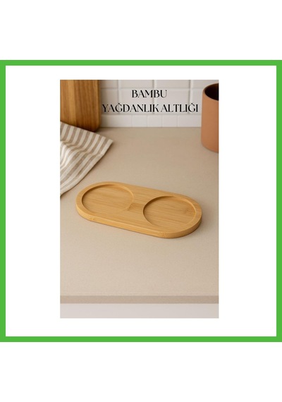 Vaveni Bambu Yağdanlık Altlığı Çift Yuvalı 9x19 Cm Arz