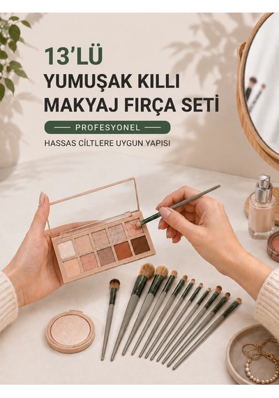 Zenvia 13 Lü Yumuşak Kıllı Makyaj Fırça Seti Profesyonel Hassas Ciltlere Uygun Yapısı Znv2026